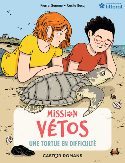 Une tortue en difficulté