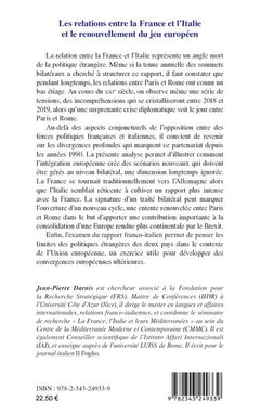 Les relations entre la France et l'Italie et le renouvellement du jeu européen