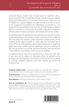 Les disparus de la guerre d'Algérie: suivi de La bataille des archives 2018-2021