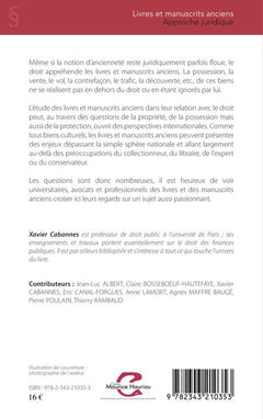 Livres et manuscrits anciens: Approche juridique