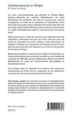 L'entrepreneuriat en Afrique. En faire un choix