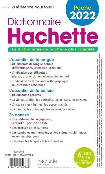 Dictionnaire Hachette Poche 2022