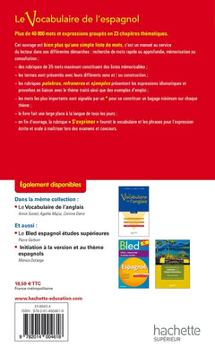 Le vocabulaire de l'espagnol