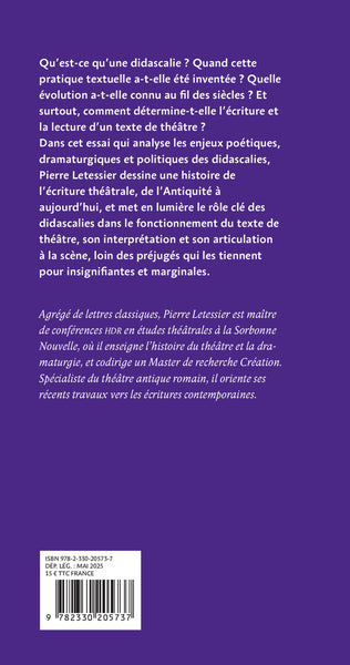 Les didascalies en question