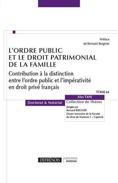 L'ordre public et le droit patrimonial de la famille