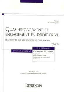 Quasi-engagement et engagement en droit privé