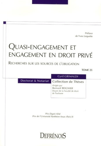 Quasi-engagement et engagement en droit privé