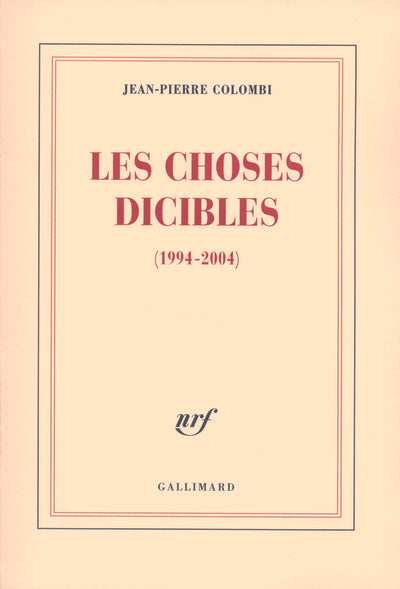 Les choses dicibles