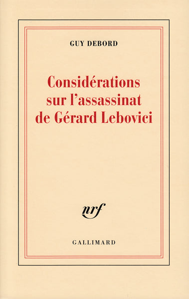 considérations sur l'assassinat de gérard lebovici