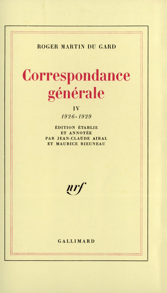 Correspondance générale