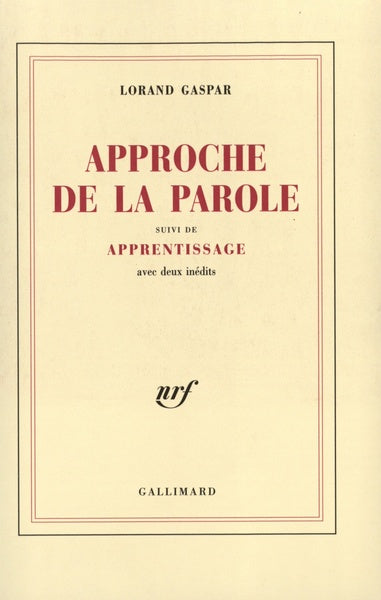 Approche de la parole/apprentissage