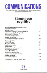 Communications, n° 53, Sémantique cognitive