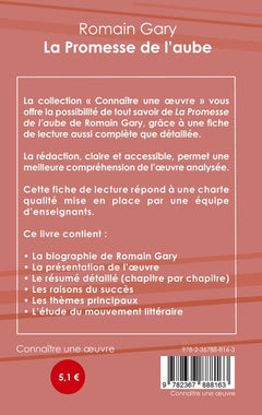 Fiche de lecture La Promesse de l'aube de Romain Gary (Analyse littéraire de référence et résumé complet)