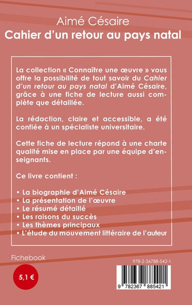 Fiche de lecture Cahier d'un retour au pays natal de Césaire