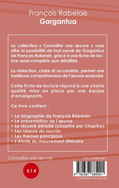 Fiche de lecture Gargantua de François Rabelais (analyse littéraire de référence et résumé complet)