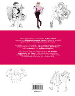 Dessiner au trait 100 personnages de manga
