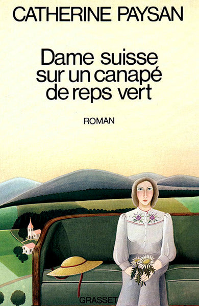 Dame suisse sur un canapé de reps vert