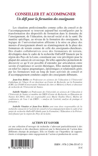 Conseiller et accompagner: Un défi pour la formation des enseignants