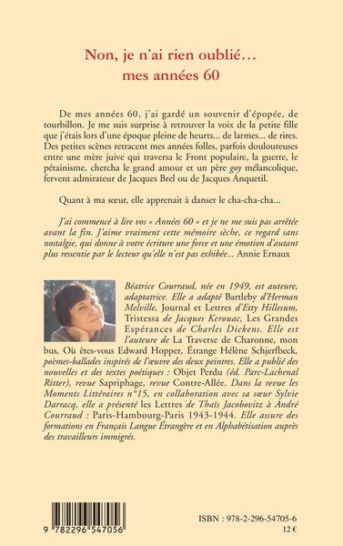 Non je n'ai rien oublié...