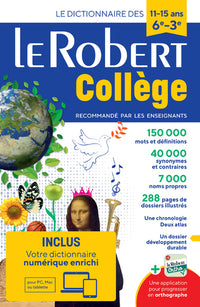 Dictionnaire Le Robert collège et son dictionnaire en ligne