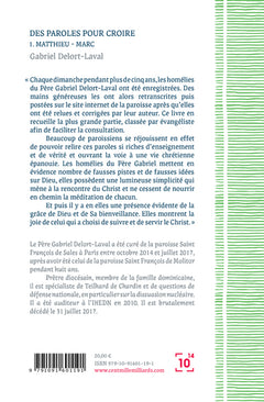 Des paroles pour croire 1