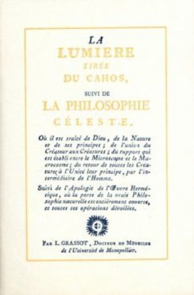 Lumiere tiree du chaos - la philosophie celeste