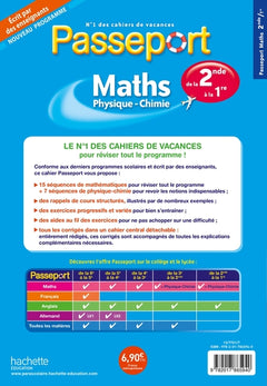 Passeport - Maths / Physique-Chimie - De la 2de à la 1re - Cahier de vacances 2026