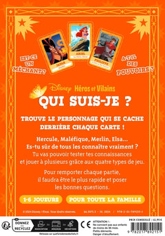 DISNEY -  "Qui suis-je ?" - Boîte de jeu de cartes - Spécial Héros et Vilains