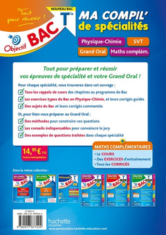 Objectif BAC Ma compil' de spécialités Physique-Chimie et SVT + Grand Oral + option Maths complément