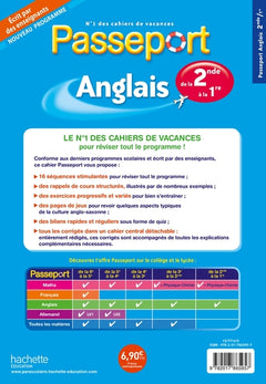 Passeport - Anglais - De la 2de à la 1re - Cahier de vacances 2024