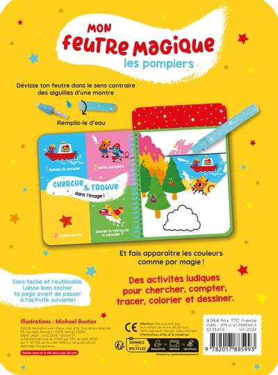 Mon feutre magique Les pompiers - avec feutre à réservoir d'eau
