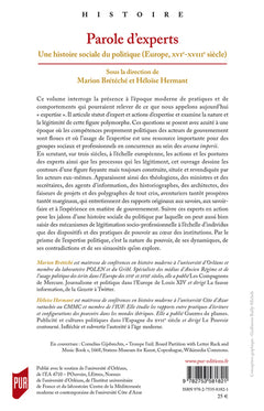 Parole d'experts: Une histoire sociale du politique (Europe, XVIe-XVIIIe siècle)