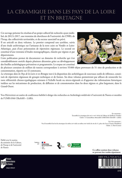 La céramique dans les pays de la Loire et en Bretagne - Coffret 2 volumes