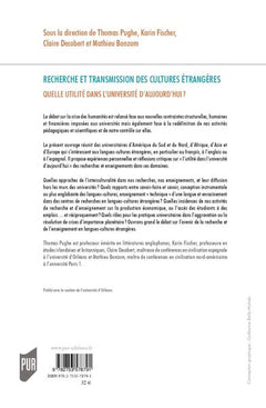 Recherche et transmission des cultures étrangères