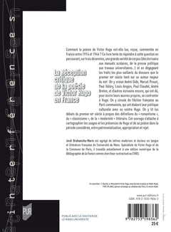 La réception critique de la poésie de Victor Hugo en France: 1914-1944