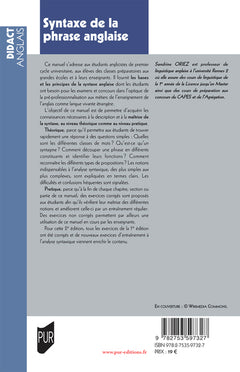 Syntaxe de la phrase anglaise