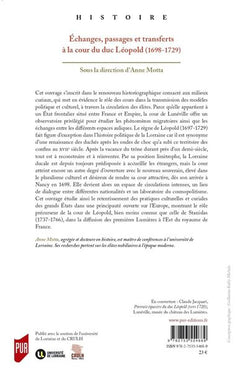 Échanges, passages et transferts à la cour du duc Léopold (1698-1729)