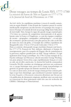 Deux voyages au temps de Louis XVI. La mission du baron de Tott en Égypte en 1777-1778