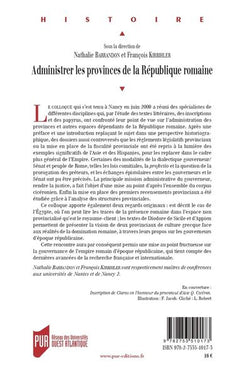 Administrer les provinces de la République romaine