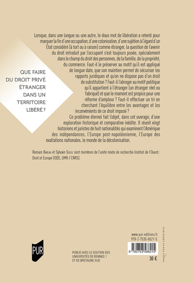 Que faire du droit privé étranger dans un territoire libéré ?