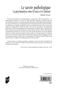 Le savoir pathologique