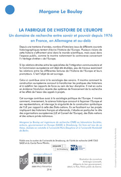 La fabrique de l'histoire de l'Europe