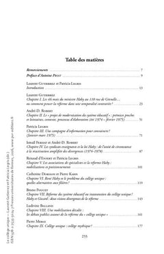 Le collège unique