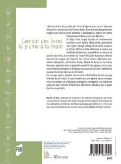 L'amour des livres la plume à la main: Écrivains bibliophiles du XIXe siècle