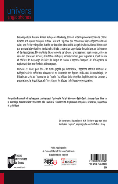 Figures de l'instabilité dans l'oeuvre de William Makepeace Thackeray