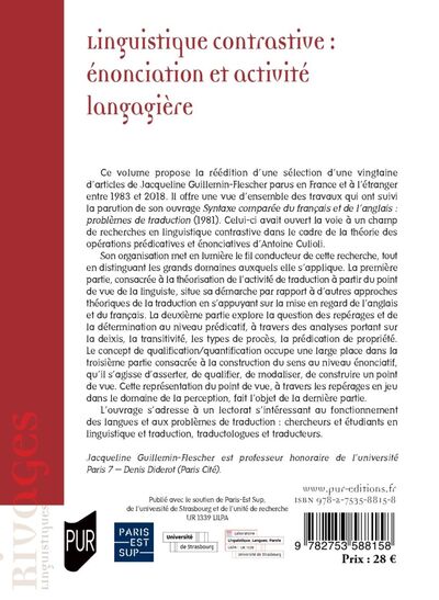 Linguistique contrastive : énonciation et activité langagière