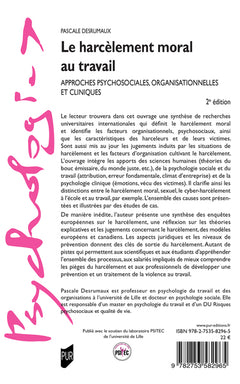 Le harcèlement moral au travail