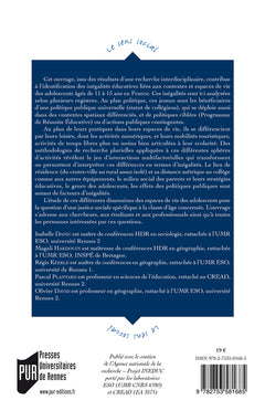 Adolescentes, adolescents des villes et des champs