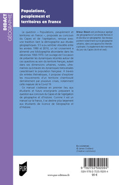 Populations, peuplement et territoires en France