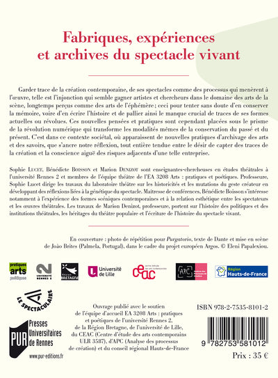 Fabriques, expériences et archives du spectacle vivant